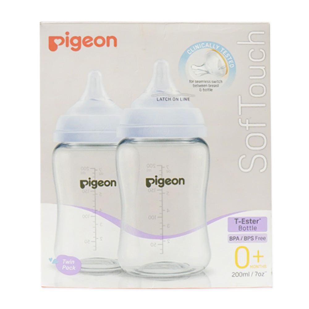 PIGEON SOFTOUCH FEEDER 0+MONTHS 2PCS 200 ML 79446 Default Title - MamasJan Grocery Nonfood