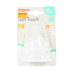 PIGEON NIPPLE SOFT TOUCH 15M+ LLL Y-CUT 2PC 79466 Default Title - MamasJan Grocery Nonfood