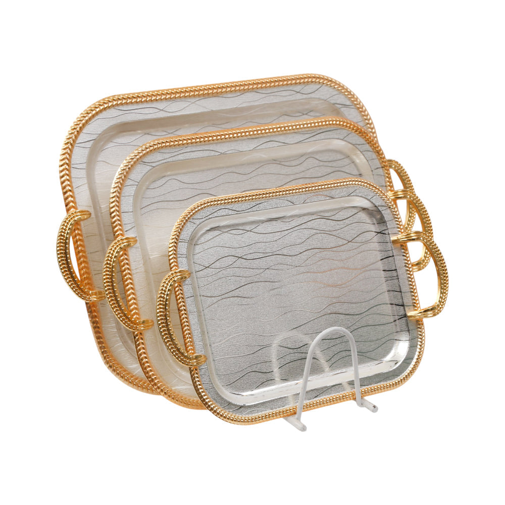 TRAY SET 3PC STEEL IR ZS691-3 Default Title - MamasJan Crockery