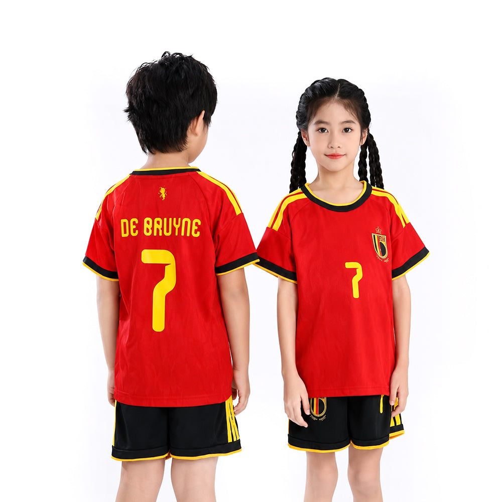 DE BRUYNE 2PC FOOT-BALL JERSEY ORG/BLK IRS-26 2-3 YEAR 005 13-14 YEAR - MamasJan KidsWear