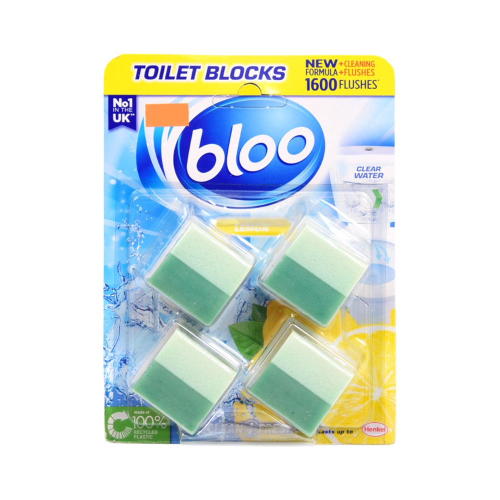 BLOO TOILET FRESHING BLOCKS 2IN1 LEMON 4X50 GM Default Title - MamasJan Grocery Nonfood