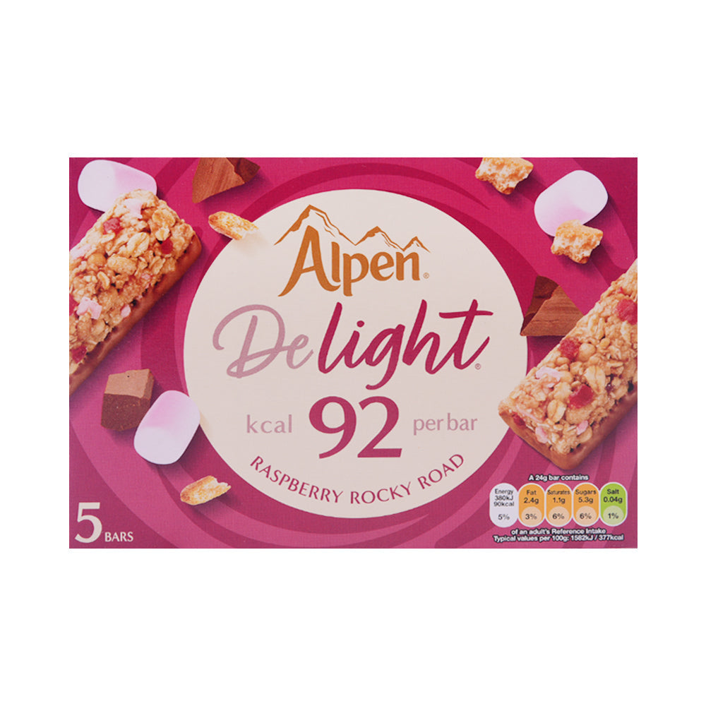 ALPEN CEREAL BAR RASPBERRY ROCKY ROAD 5 BAR 120 GM Default Title - MamasJan GroceryFoods