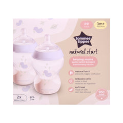 TOMMEE TIPPEE NATURAL START TINTED PP BOTTLE 2 X 260 ML BLUE Default Title - MamasJan Grocery Nonfood