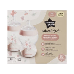 TOMMEE TIPPEE NATURAL START TINTED PP BOTTLE 2 X 260 ML PINK Default Title - MamasJan Grocery Nonfood