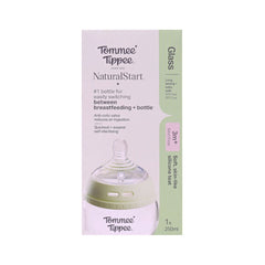 TOMMEE TIPPEE NATURAL START 3M PLUS MED FLOW GLASS FEDDER 25 Default Title - MamasJan Baby Maternity Care