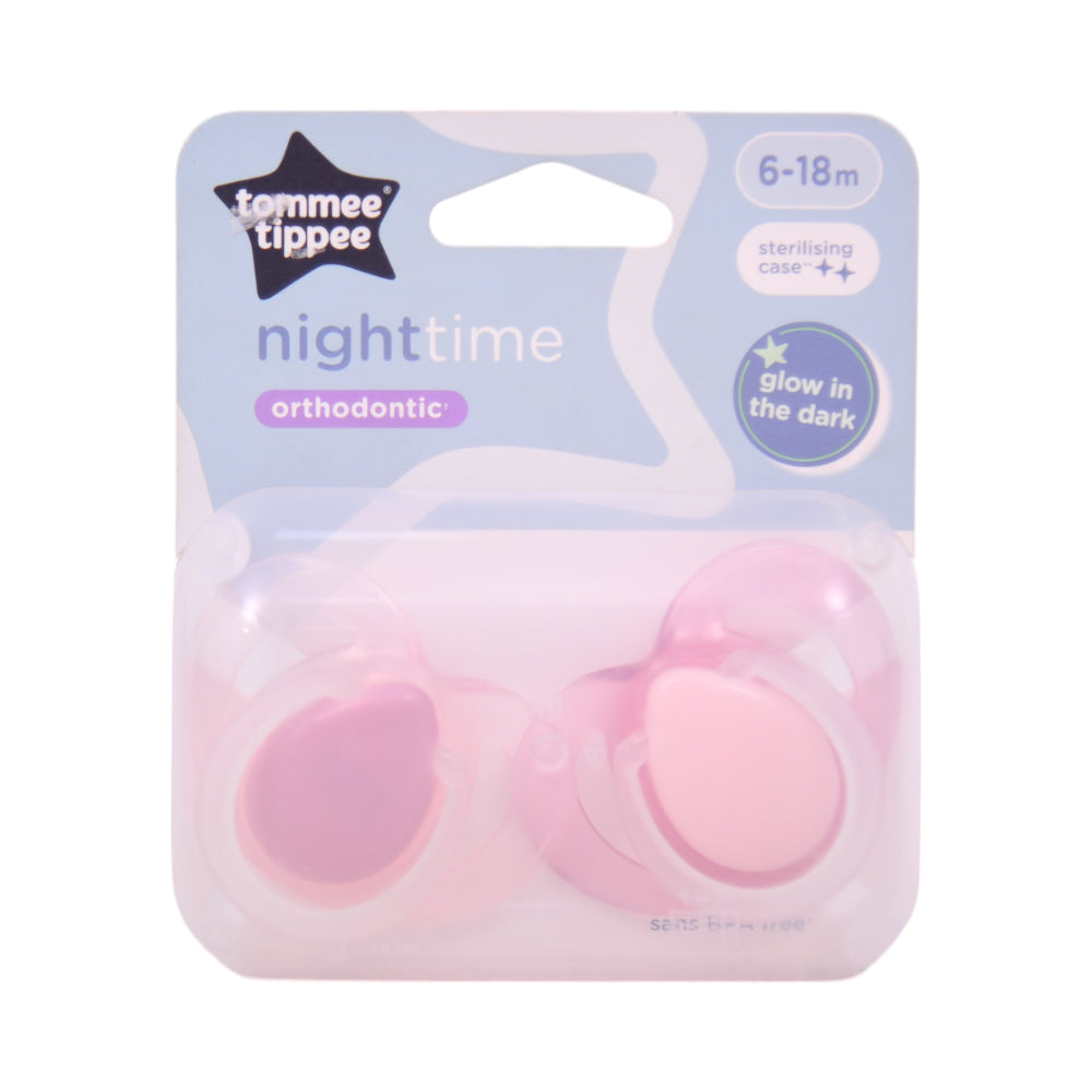 TOMMEE TIPPEE NIGHT TIME ORTHODONTIC SOOTHER 6-18 MONTHS 2 P Default Title - MamasJan Grocery Nonfood