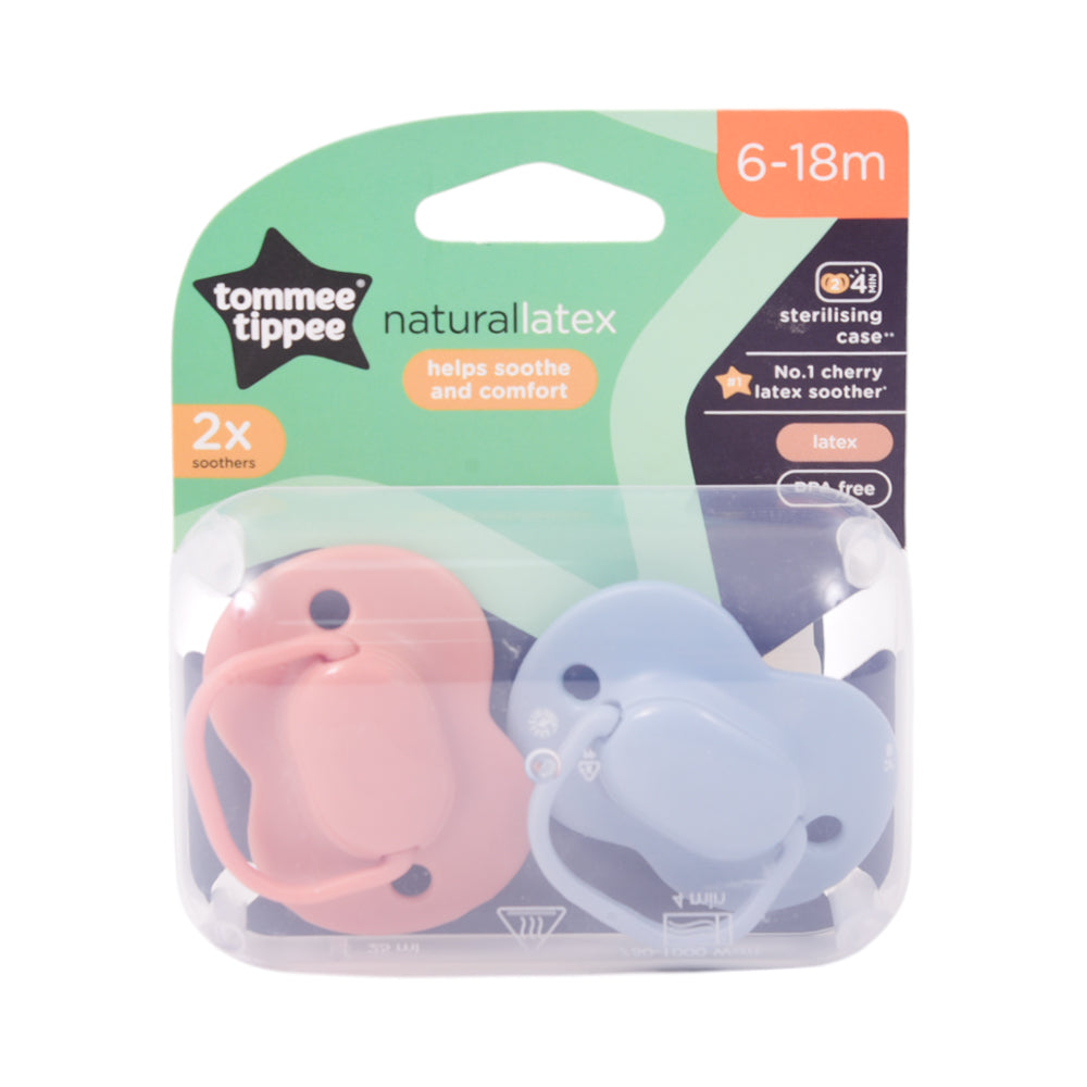 TOMMEE TIPPEE NATURAL LATEX SOOTHER 6-18M 2 PC 433533 Default Title - MamasJan Grocery Nonfood