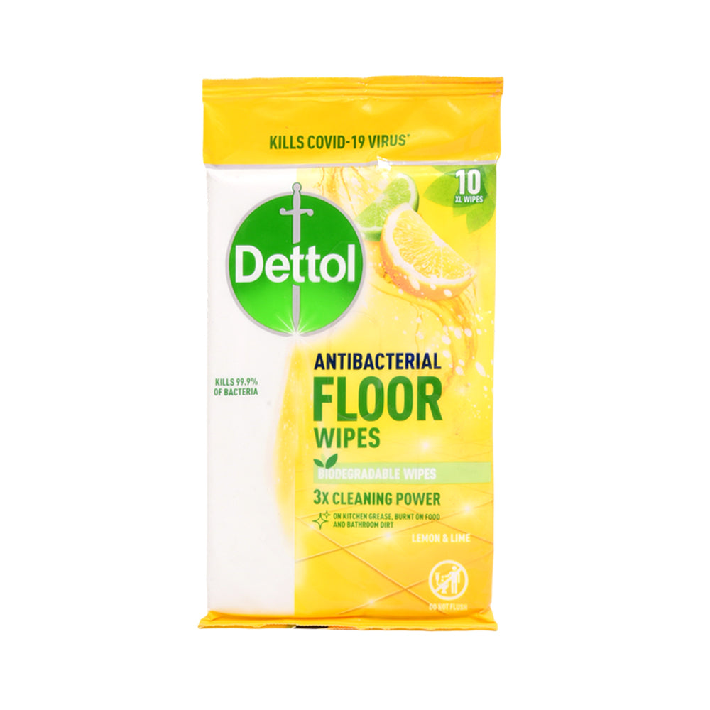 DETTOL FLOOR WIPES ANTIBACTERIAL LEMON AND LIME 10S Default Title - MamasJan Grocery Nonfood