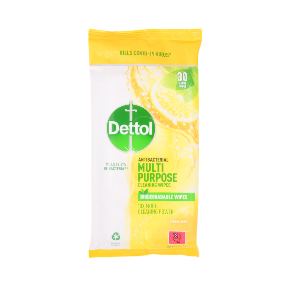 DETTOL CLEANING WIPES MULTI PURPOSE CITRUS ZEST 30PC Default Title - MamasJan Grocery Nonfood