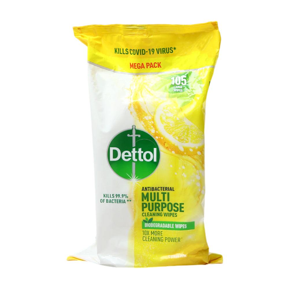 DETTOL CLEANING WIPES MULTI PURPOSE CITRUS ZEST 105S Default Title - MamasJan Grocery Nonfood