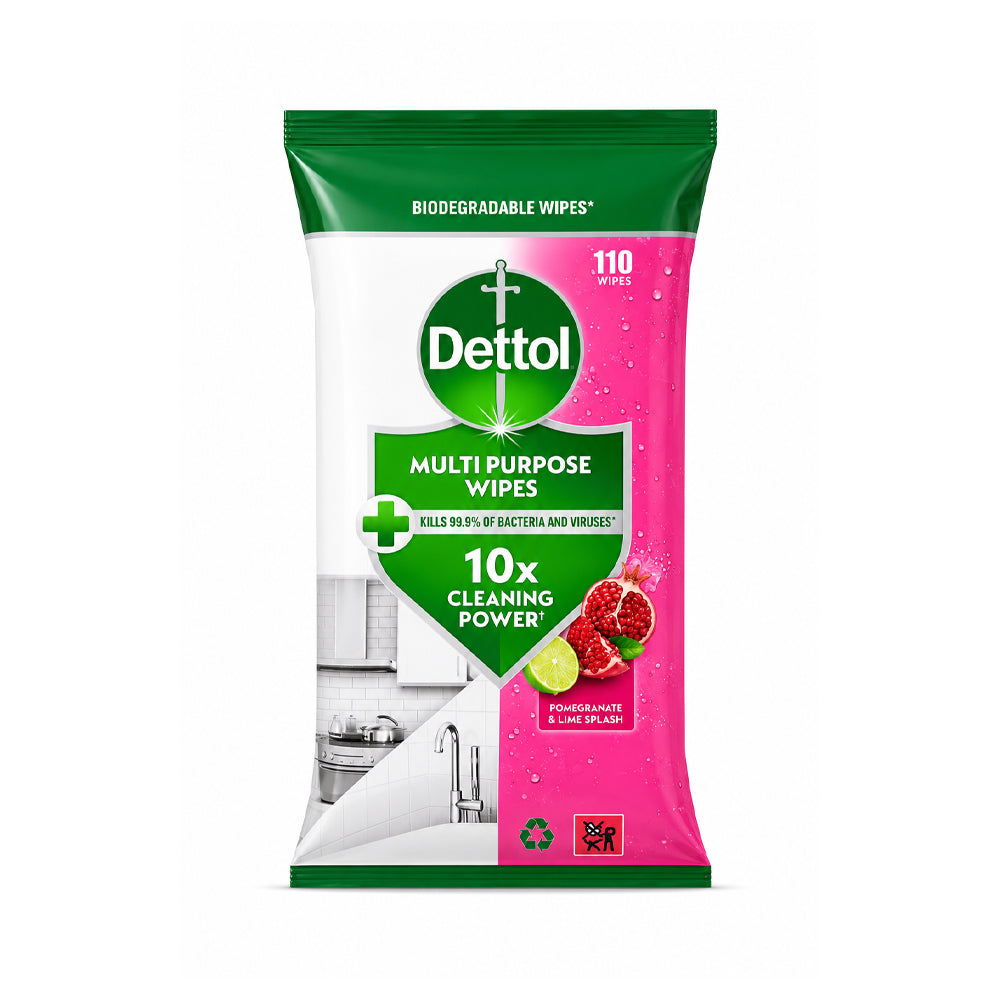 DETTOL WIPES MULTI PURPOSE POMEGRANTE & LIME 105S Default Title - MamasJan Grocery Nonfood