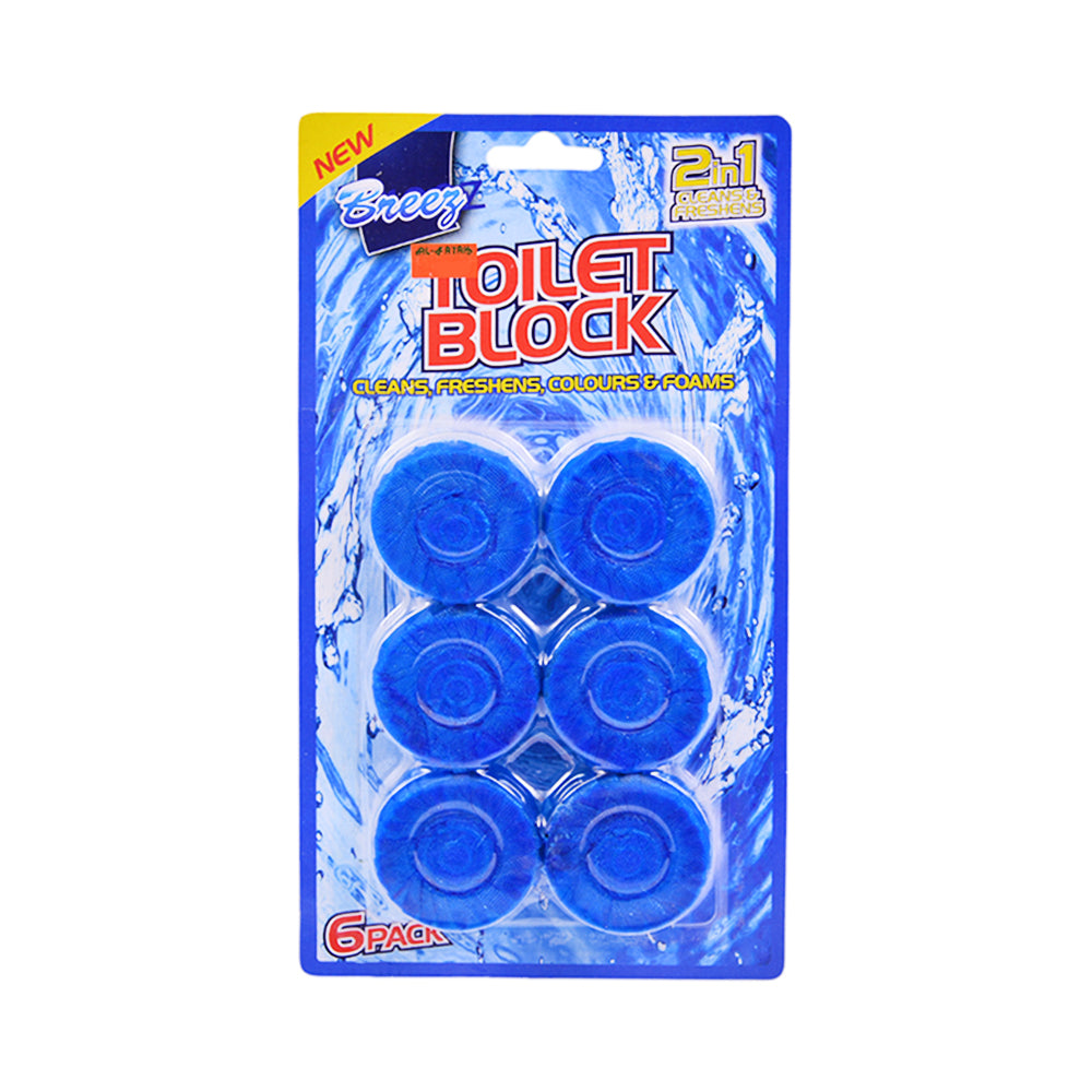 BREEZ TOILET FRESHNER BLOCK CLEAN & FRESH 2 IN 1 6X50 GM Default Title - MamasJan Grocery Nonfood