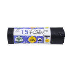 TIDYZ GARBAGE BAG 15 REFUSE SACKS DRAWSTRING 70L B0587A Default Title - MamasJan Grocery Nonfood