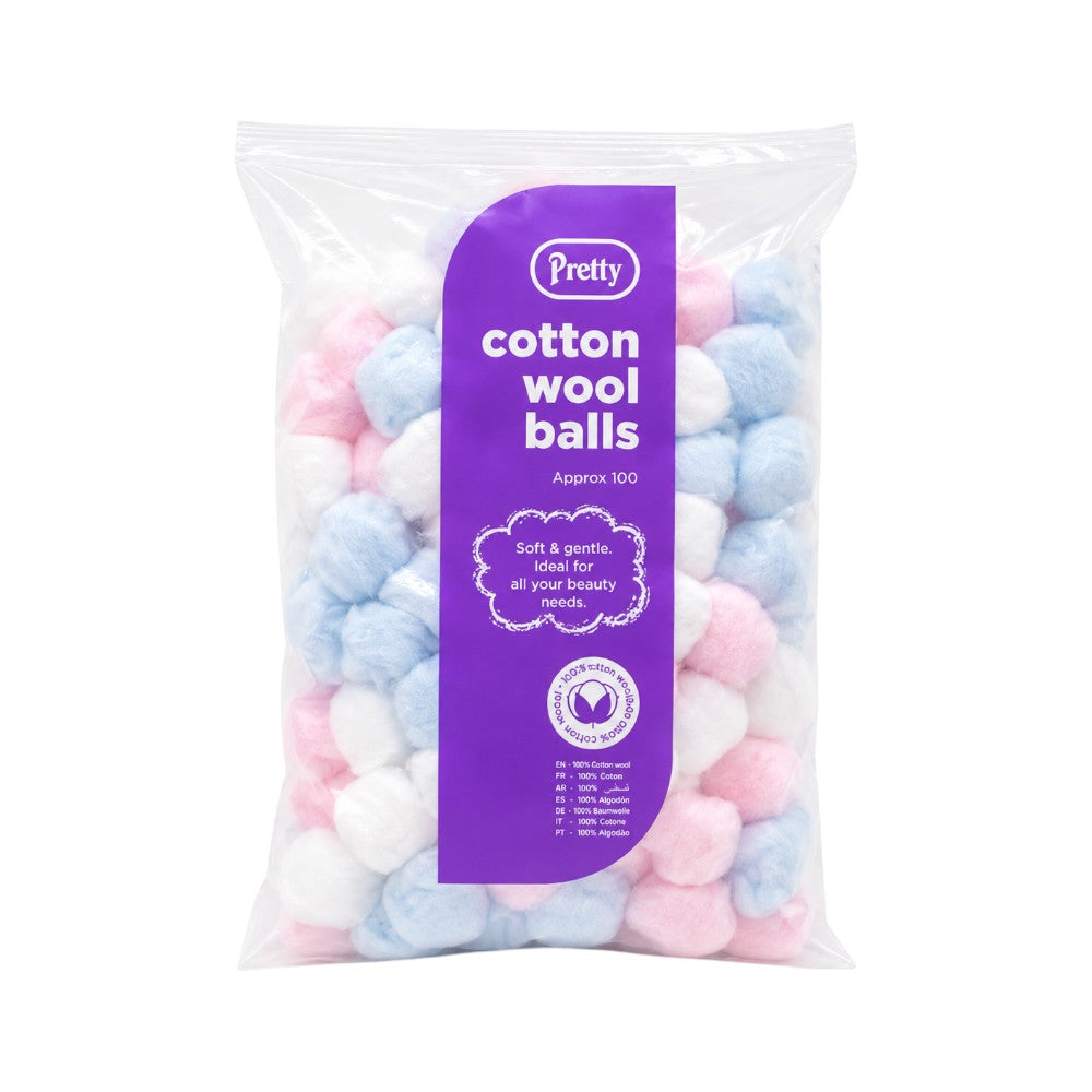 PRETY COTTON COLOURED WOOL BALLS 100PCS Default Title - MamasJan Makeup