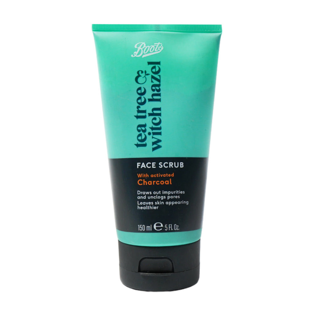 BOOTS TEA TREE & WITCH HAZEL CHARCOAL FACE SCRUB 150ML Default Title - MamasJan skincare