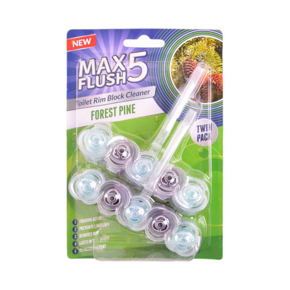 MAX FLUSH 5 TOILET AIR FRESHNER FOREST PINE 2X45 GM Default Title - MamasJan Grocery Nonfood