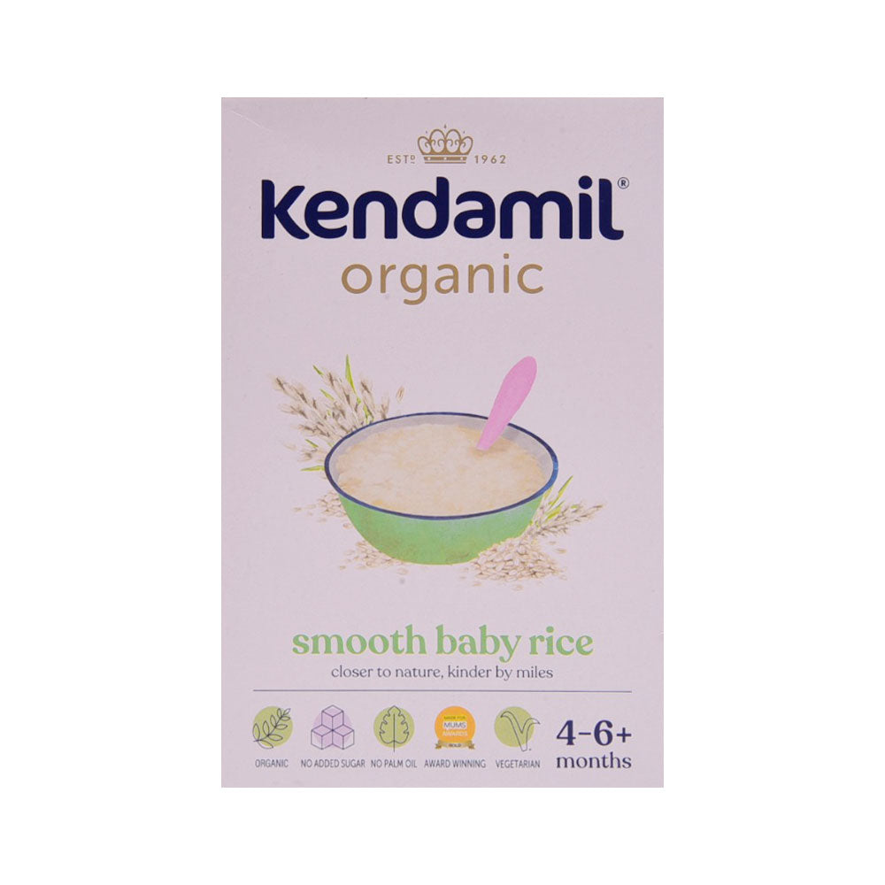 KENDAMIL ORGANIC SMOOTH BABY RICE 4-6 PLUS MONTH 120 GM Default Title - MamasJan Grocery Food