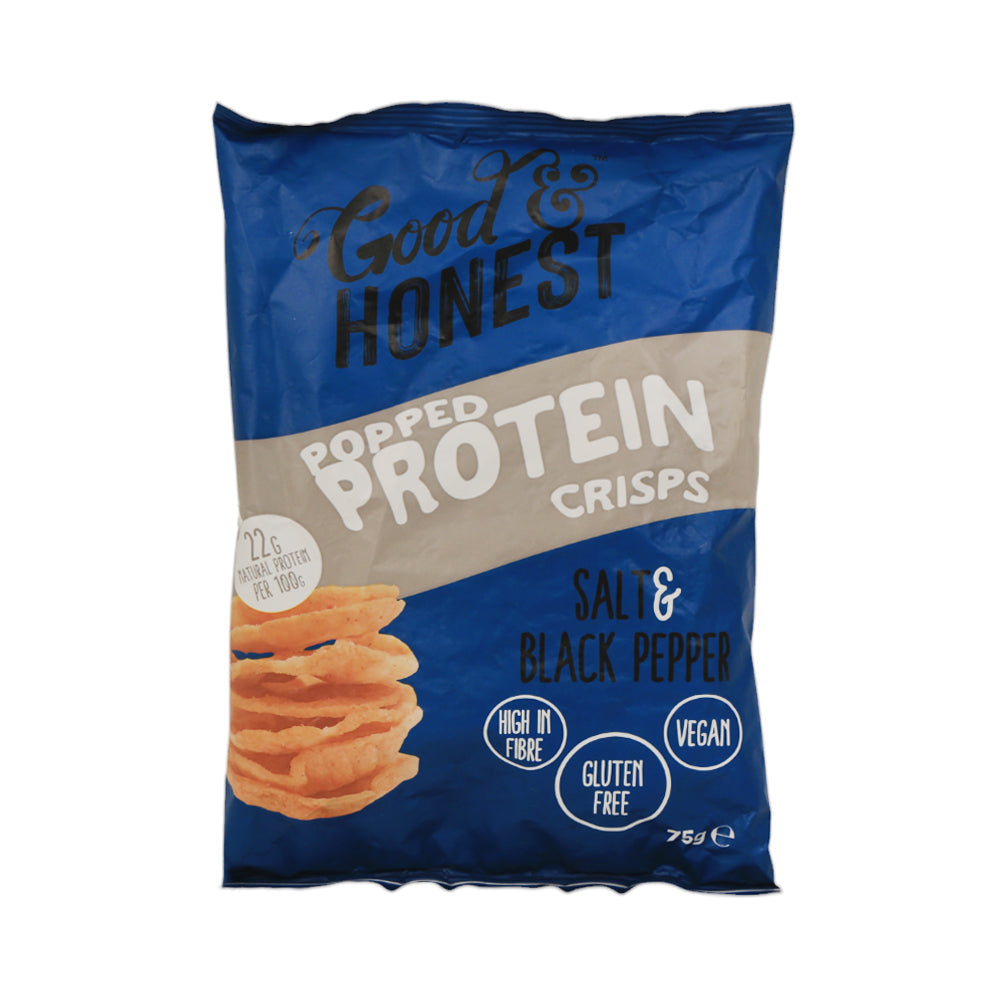 GOOD & HONEST POPPED PROTEIN SALT & BLACK PEPPER CHIPS 75 GM Default Title - MamasJan Grocery