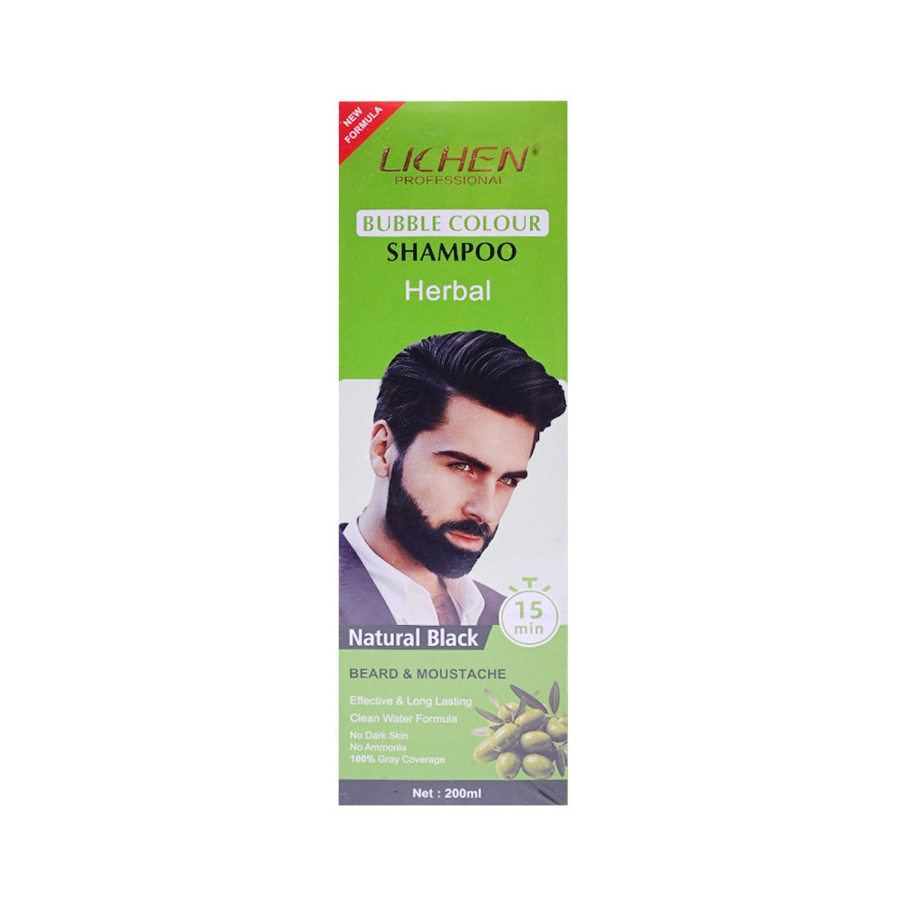 LICHEN HERBAL HAIR COLOR PUMP SHAMPOO BLACK 4 BEARD&MOUSTACH Default Title - MamasJan haircare