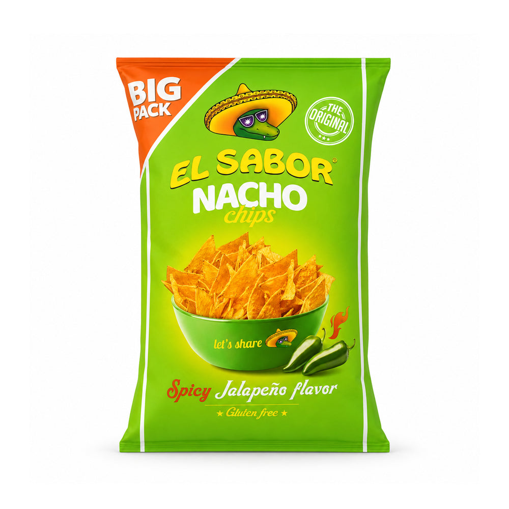 EL SABOR NACHO CHIPS SPICY JALAPENO FLAVOR 180 GM Default Title - MamasJan GroceryFoods
