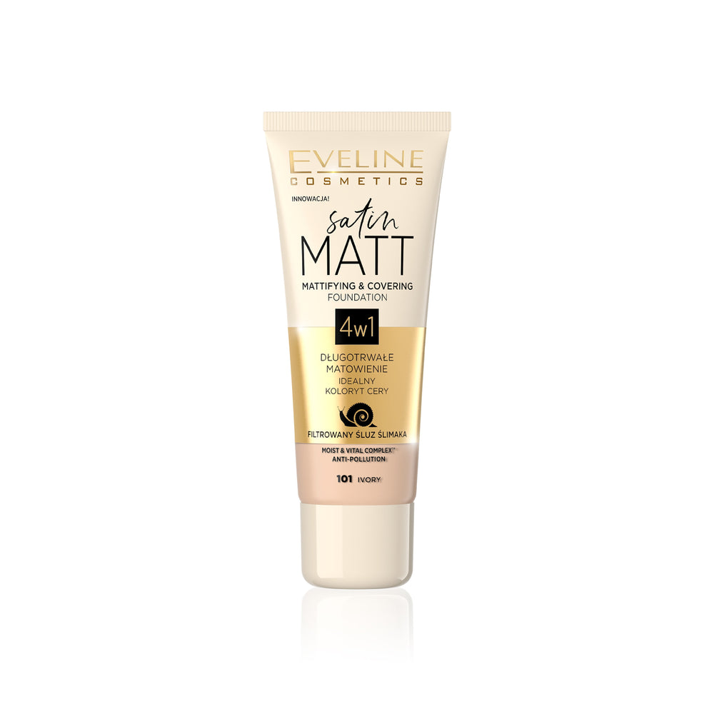 EVELINE SATIN MATT MATTIFYING & COVERING FOUNDATION 104 BEIGE - MamasJan Makeup
