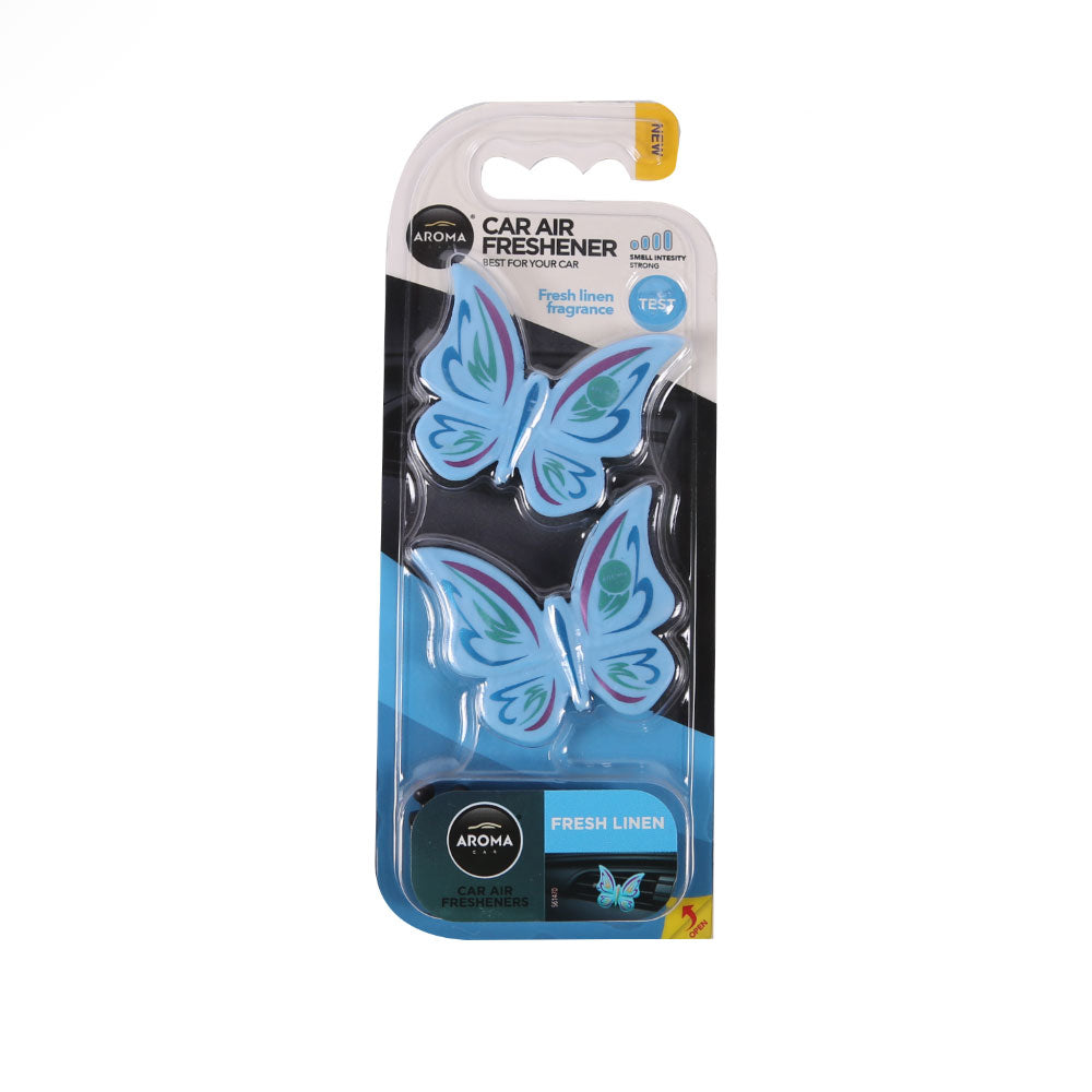 AROMA CAR AIR FRESHENER DOUBLE BUTTERFLY FRESH LINEN Default Title - MamasJan Grocery Nonfood
