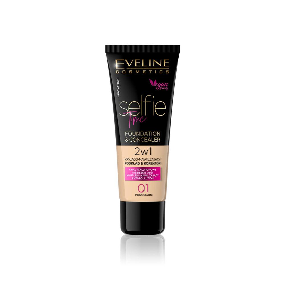 EVELINE SELFIE TIME FOUNDATION & CONCEALER 30ML 06 HONEY - MamasJan Makeup