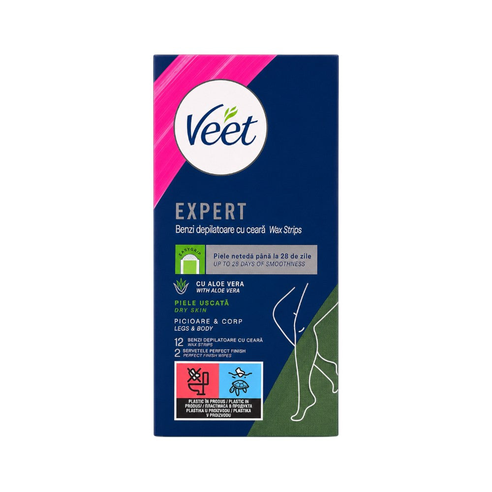VEET WAX STRIPS LEGS & BODY WITH ALOE VERA 12S Default Title - MamasJan Grocery Nonfood