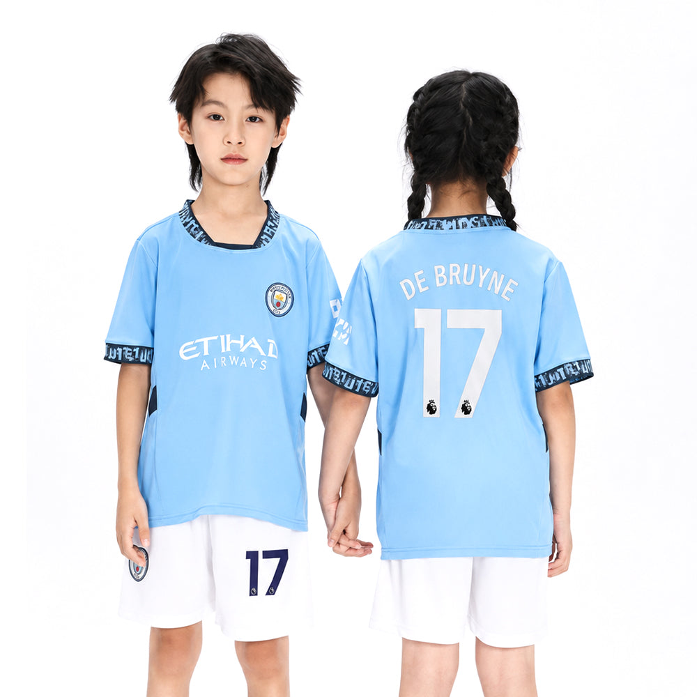 DE BRUYNE 2PC FOOT-BALL JERSEY SKY-BLU/WHT IRS-26 2-3 YEAR 006 13-14 YEAR - MamasJan KidsWear