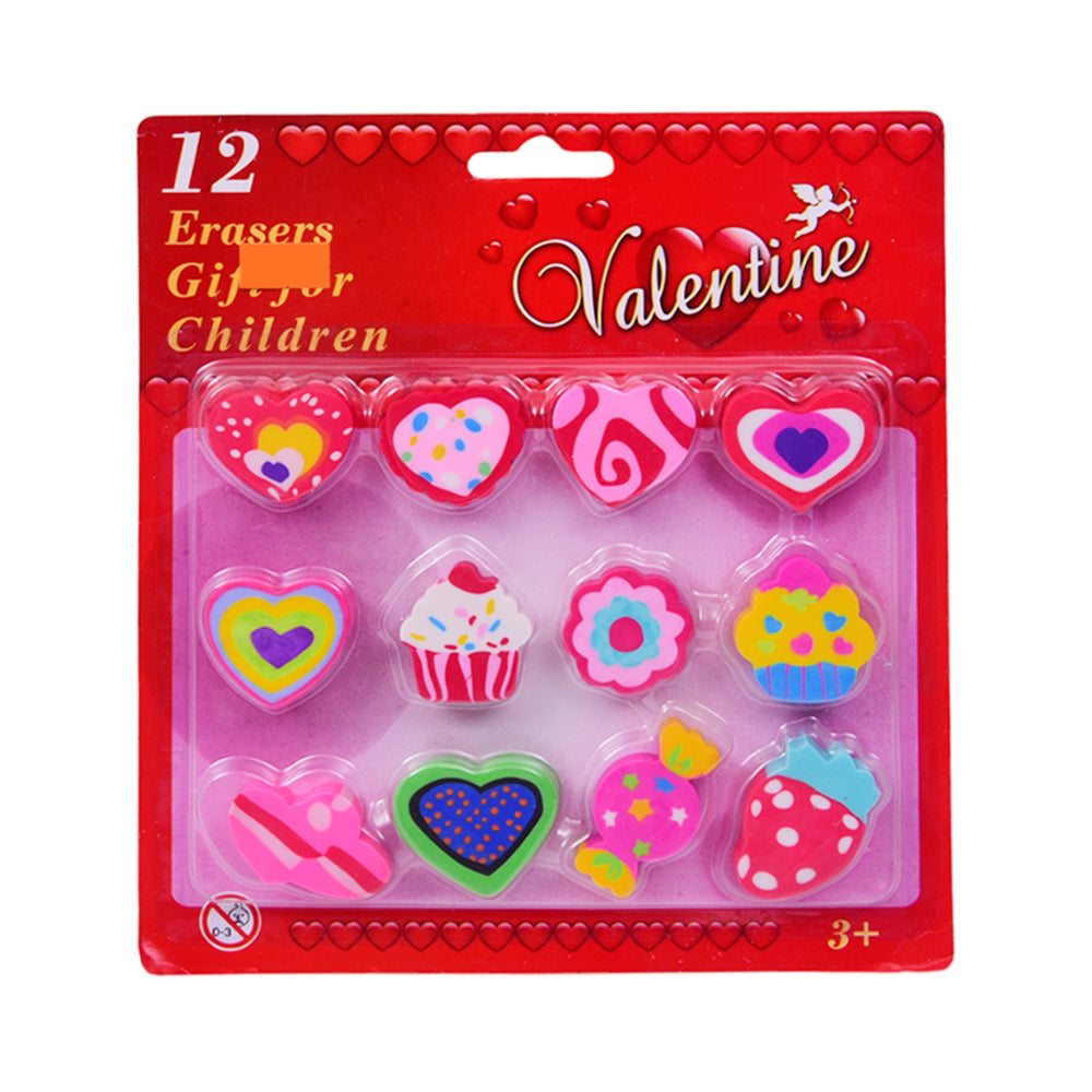 956 VALENTINE ERASER SET 12PC A.M Default Title - MamasJan Toys
