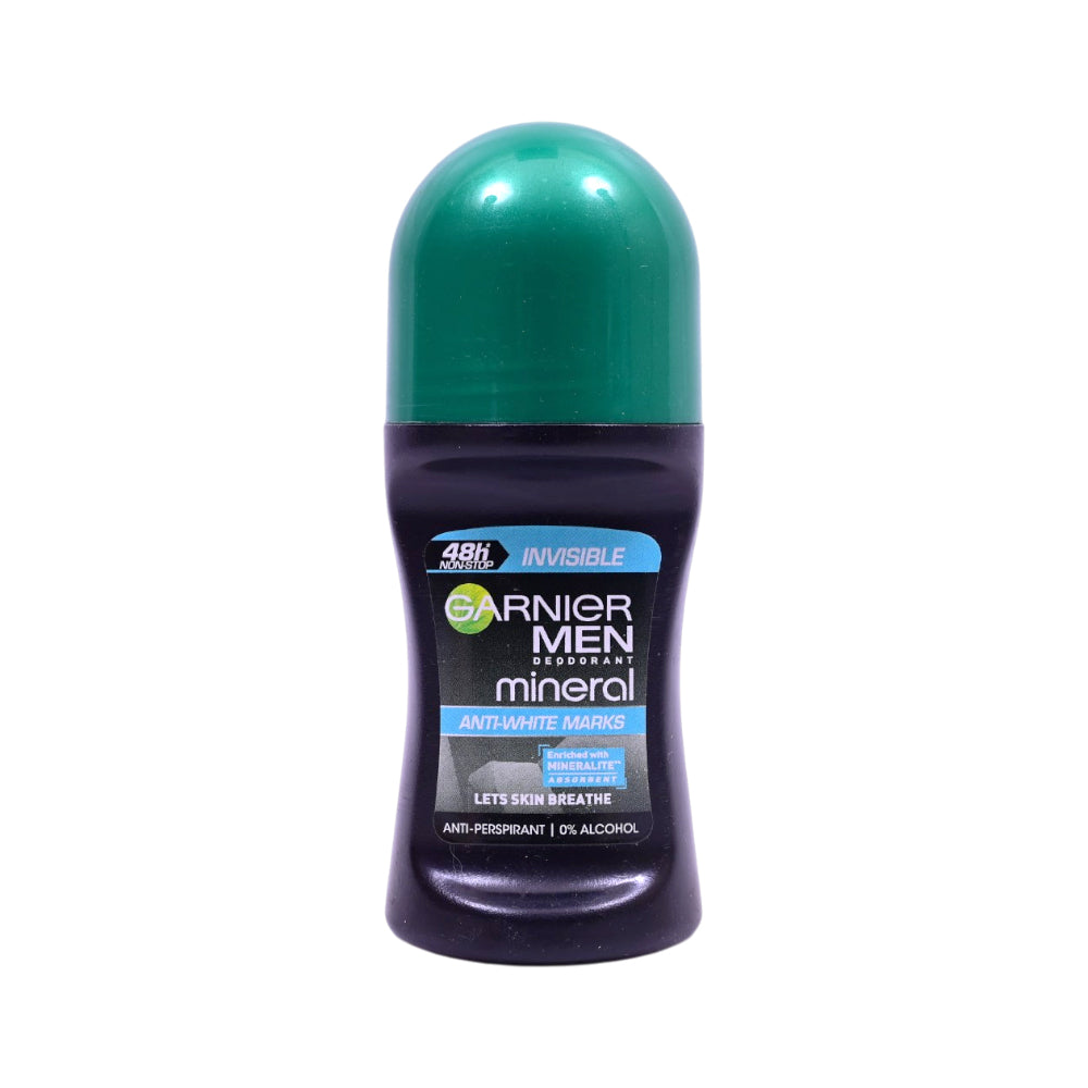 GARNIER MEN MINERAL ROLL ON INVISIBLE ANTI WHITE MARKS 48H 5 Default Title - MamasJan perfumes