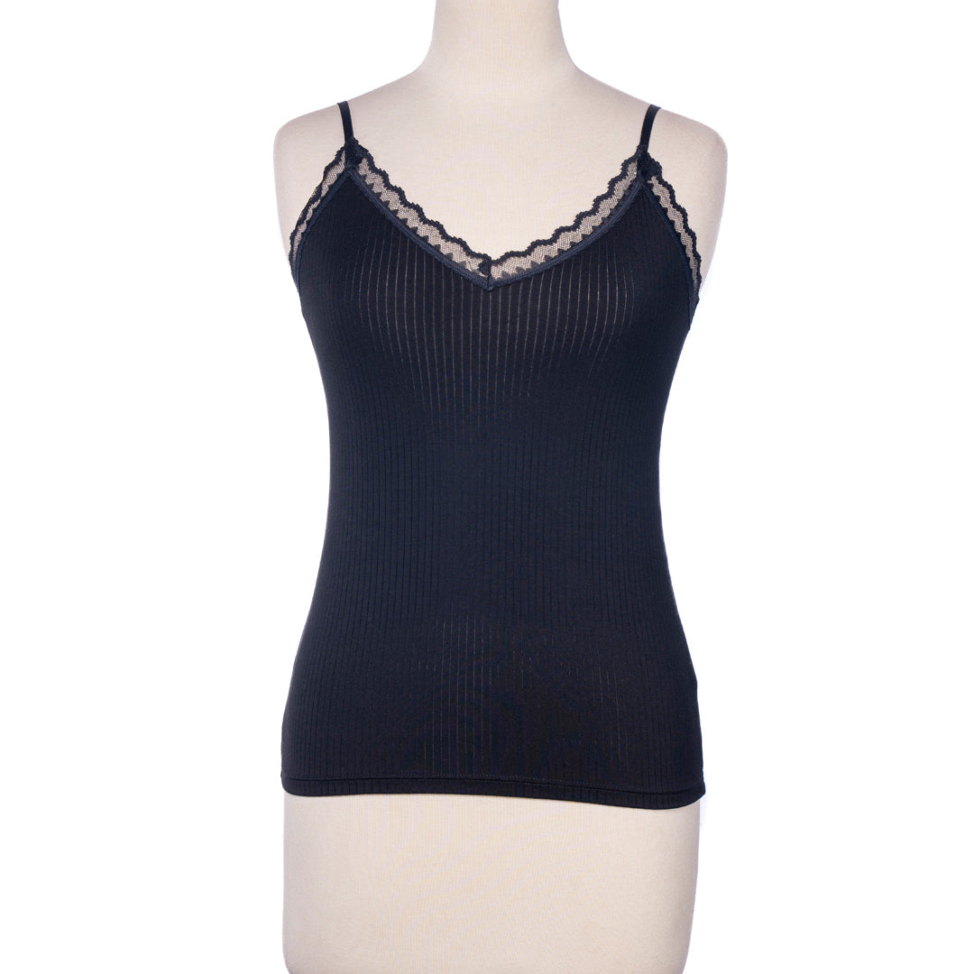 BELLEZA V-NECK STRING CAMISOLE 6046 WHITE / FREE - MamasJan Lingerie