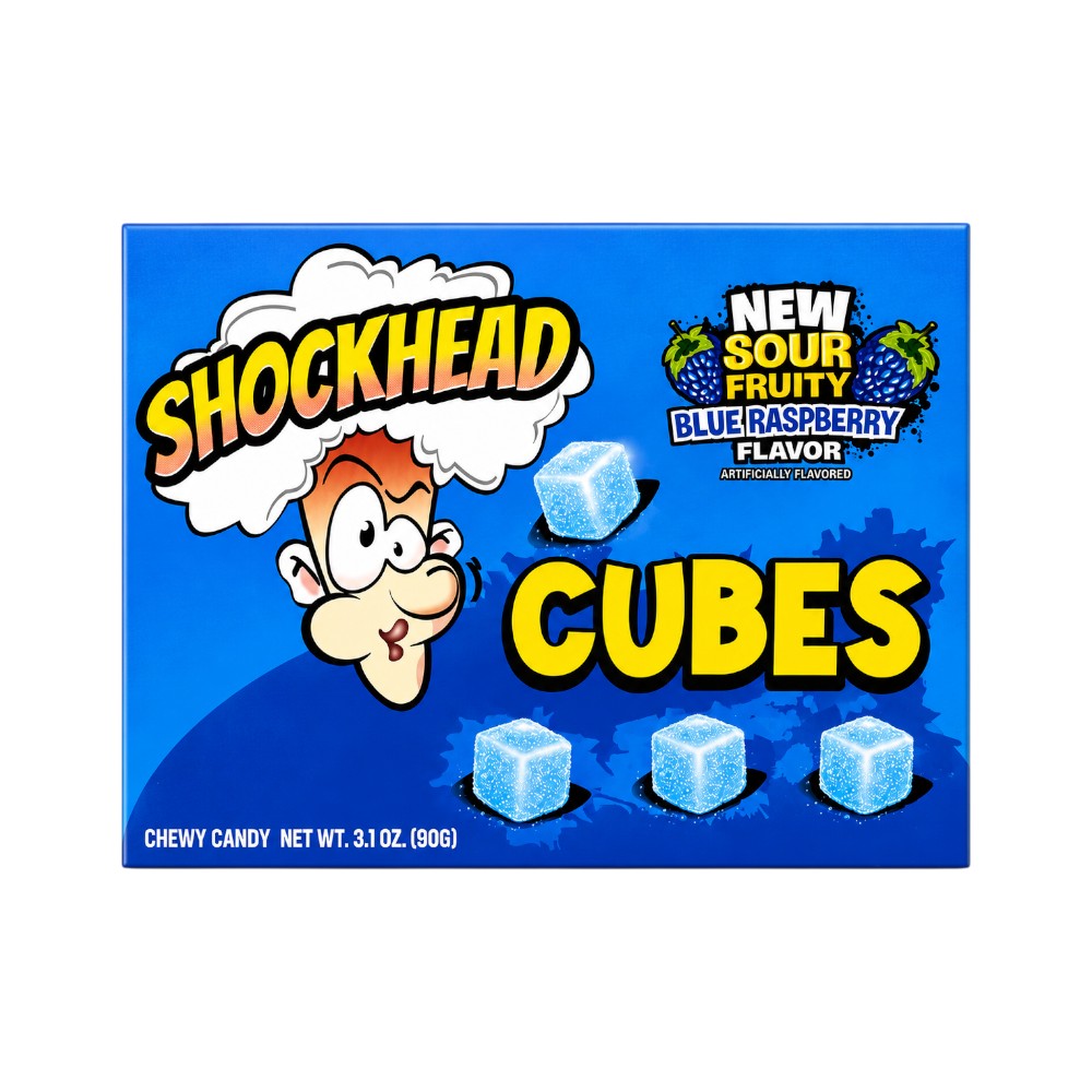 SHOCKHEAD CUBE JELLY SOUR BLUE RASPBERRY 90 GM Default Title - MamasJan Grocery Food
