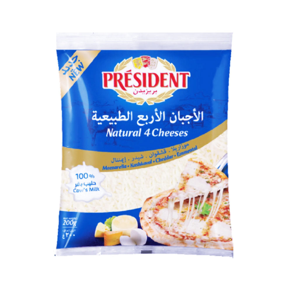 PRESIDENT NATURAL 4 CHEESE 200G Default Title - MamasJan GroceryFoods