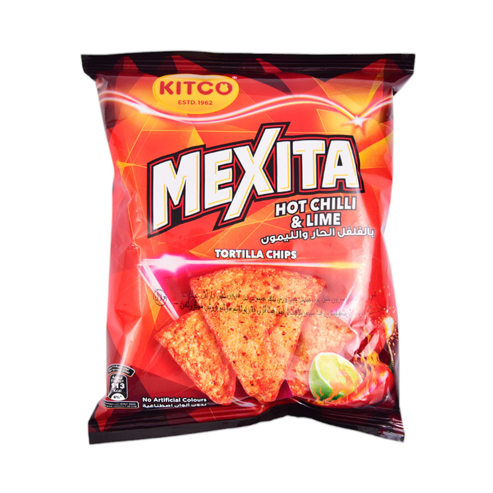 KITCO MEXITA TORTILLA CHIPS HOT CHILLI & LIME 23 GM Default Title - MamasJan GroceryFoods