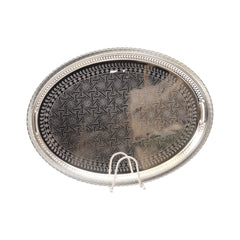 TRAY ZOLTEN OVAL SILVER ZL2013640 Default Title - MamasJan Crockery