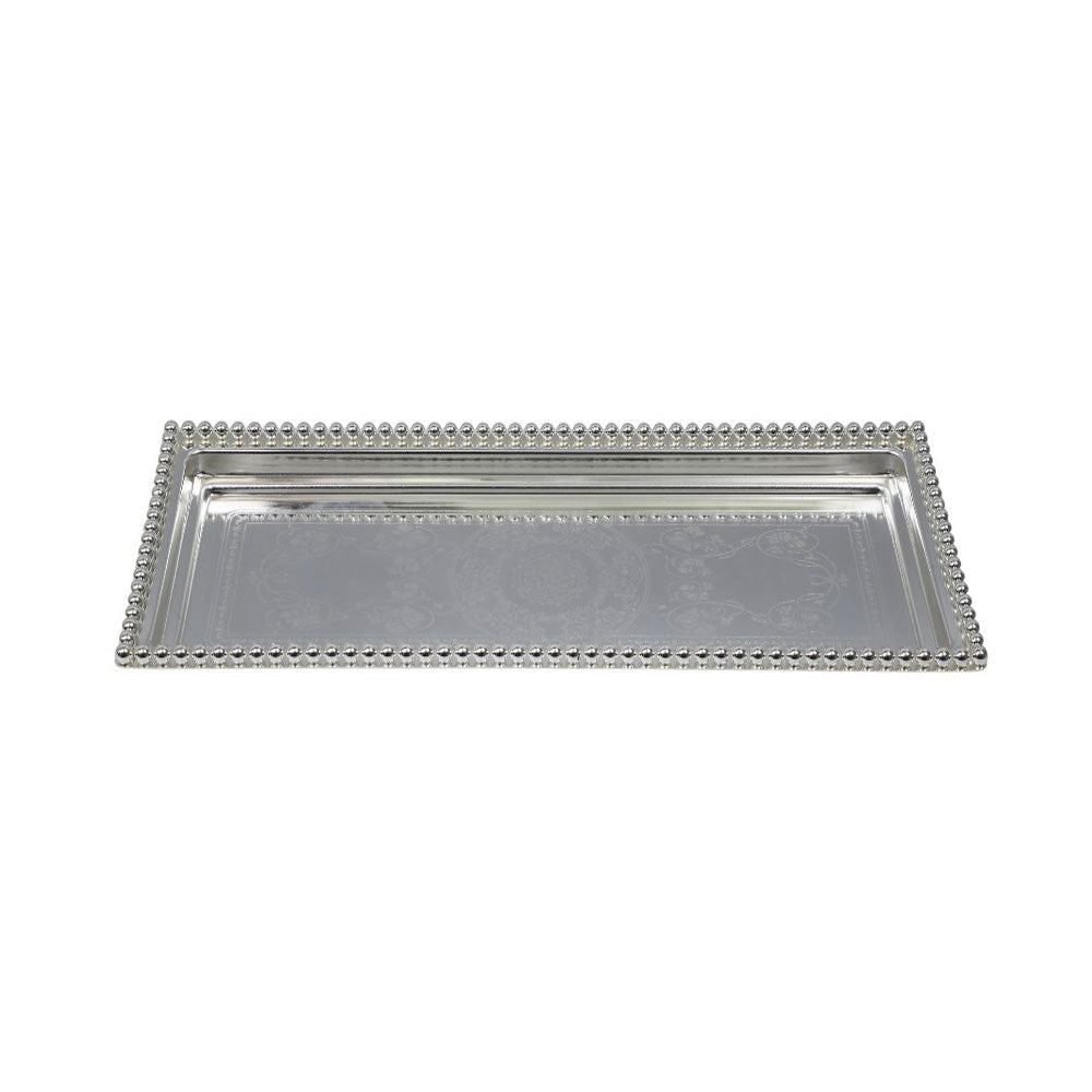 TRAY ZOLTEN RECT SILVER ZL2013757 Default Title - MamasJan Crockery
