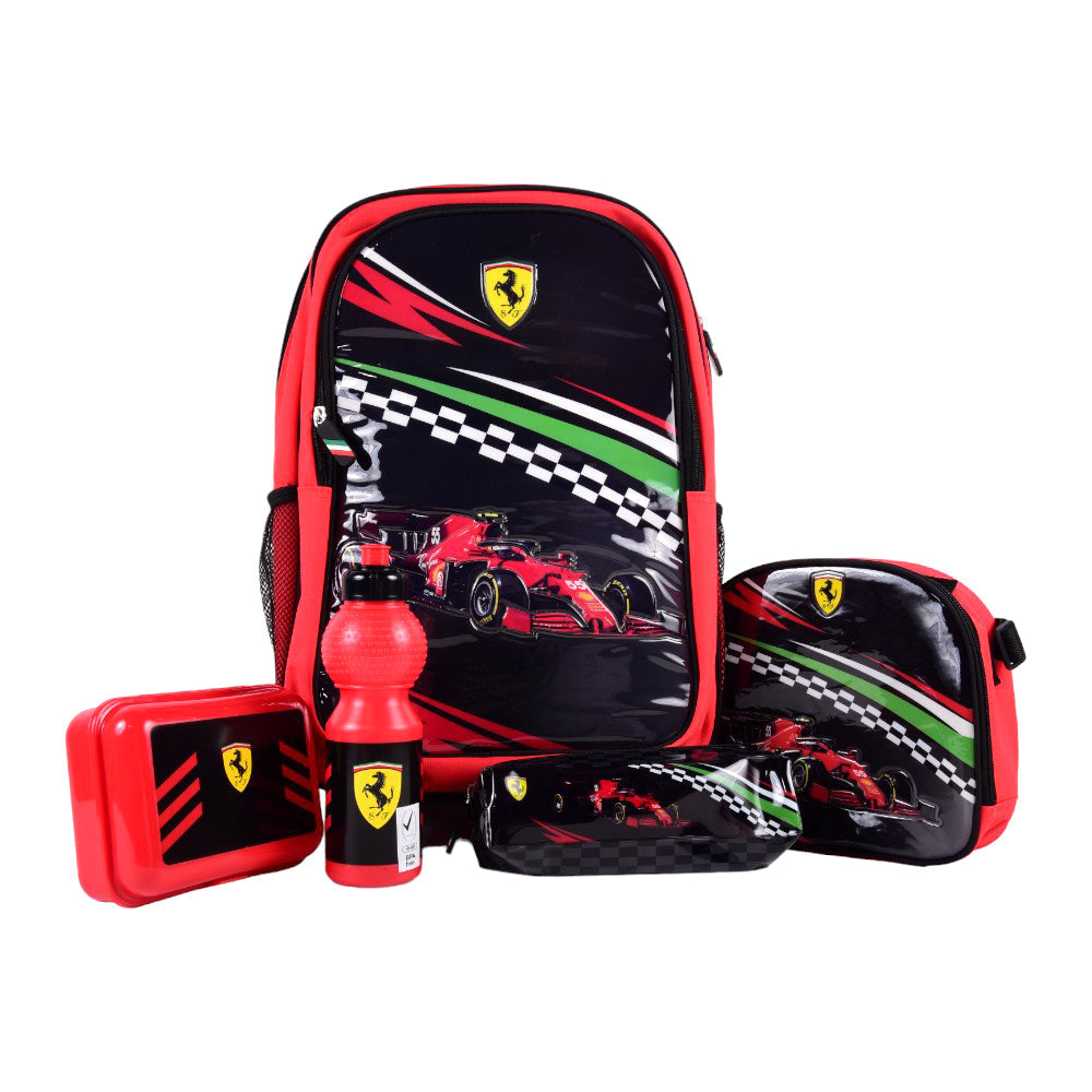 FECA2291-18 SIMBA FERRARI SCHOOL BAG SET 5IN1 D Default Title - MamasJan Toys