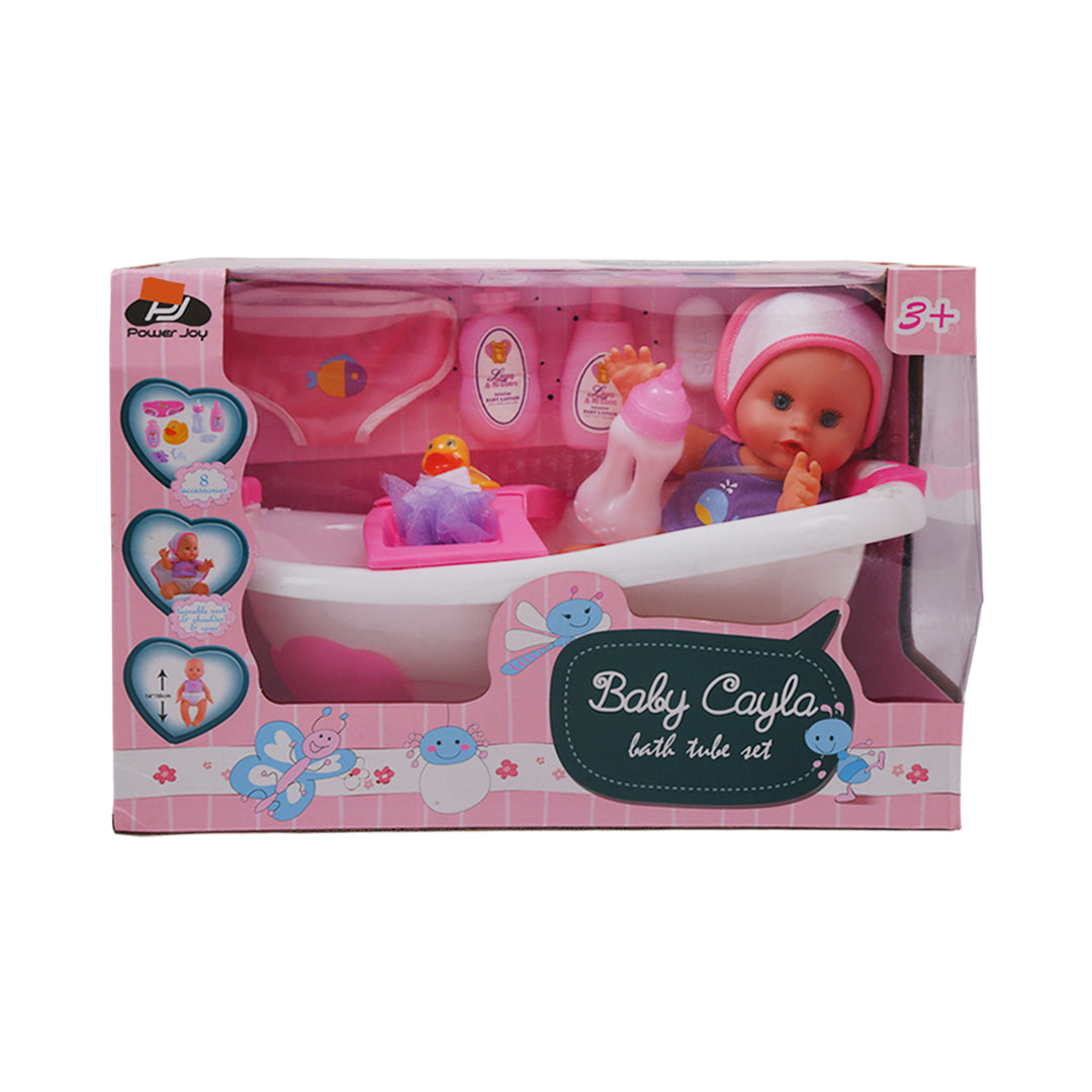 9506A BABY DOLL CAYLA BATH TUB SET Default Title - MamasJan Toys