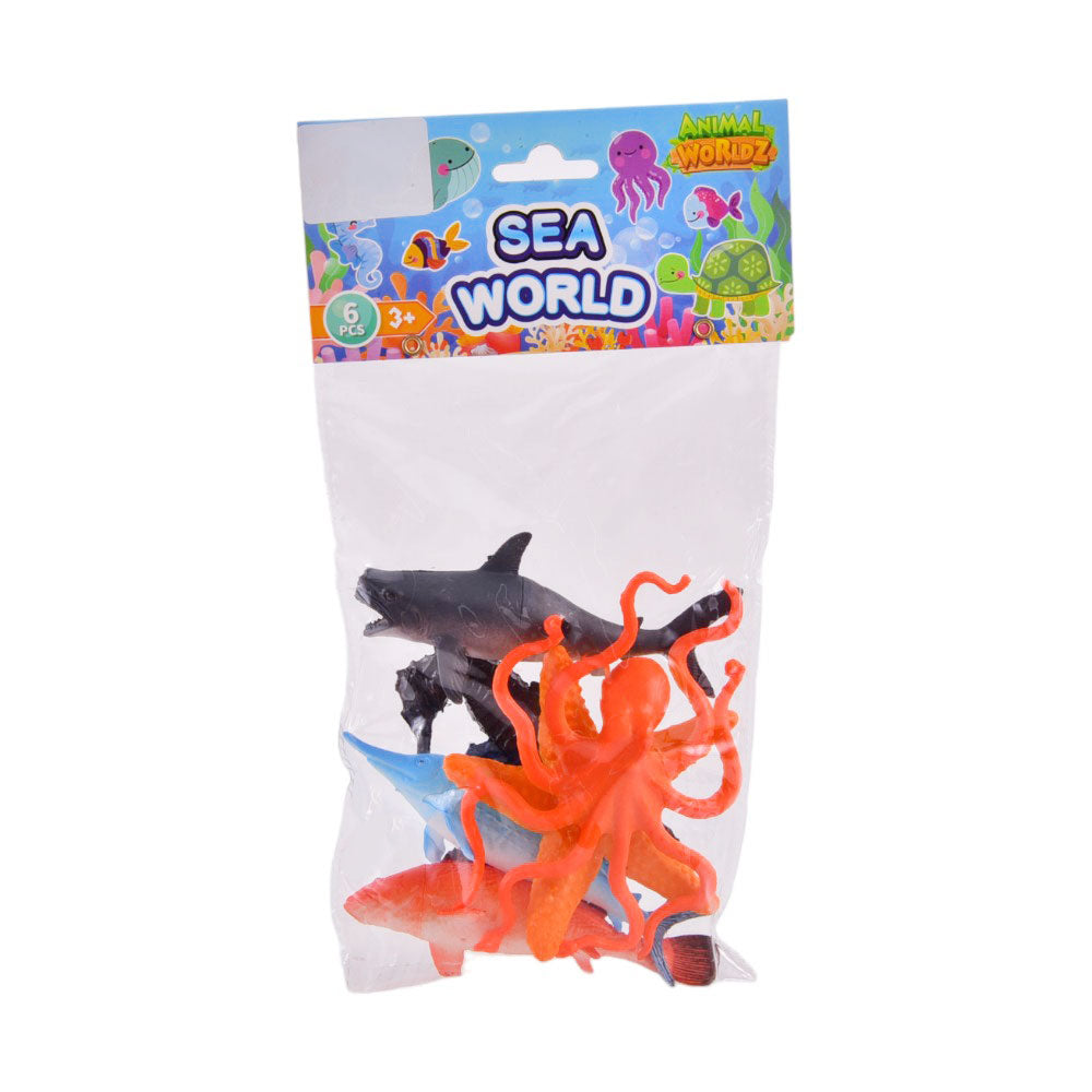 2007B POWER JOY ANIMAL WORLDZ SEA ANIMAL 6PC Default Title - MamasJan Toys
