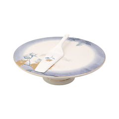 CAKE DISH WITH SPOON ANGELA MK123 Default Title - MamasJan Crockery