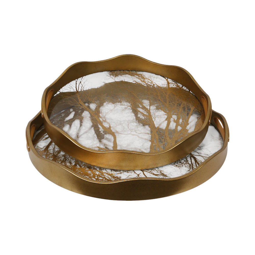 TRAY SET 2PC ANGELA RY289 Default Title - MamasJan Crockery