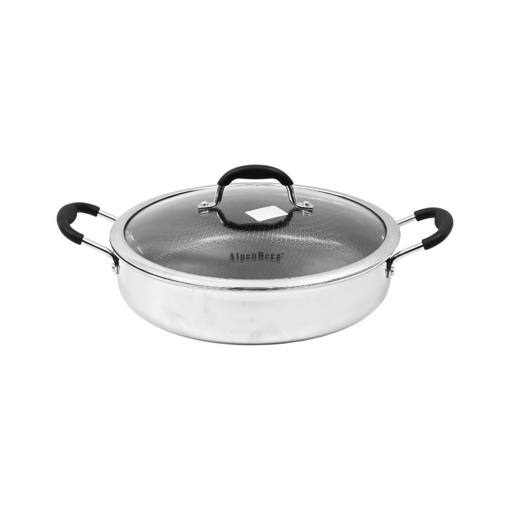 WOK ALPEN BERG 30 CM HONEY COMB STAINSTEEL HP-109 Default Title - MamasJan Crockery