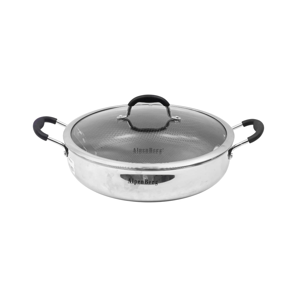 WOK ALPEN BERG 32 CM HONEY COMB STAINSTEEL HP-110 Default Title - MamasJan Crockery
