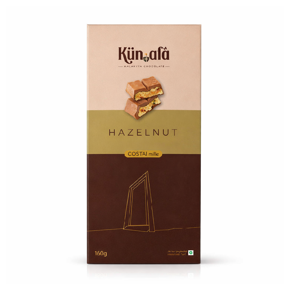 KUNAFA MALAKIYA CHOCOLATE BAR HAZELNUT 160 GM Default Title - MamasJan Grocery Food