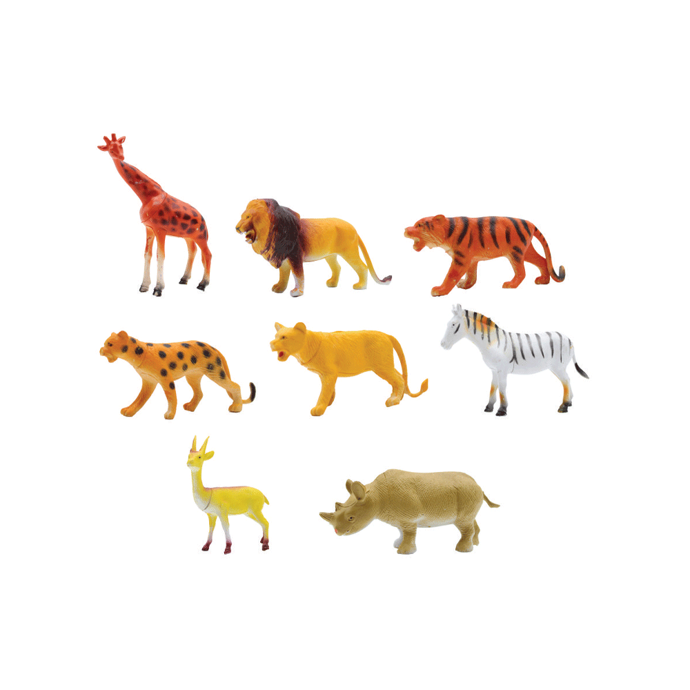 AL-10 WILD ANIMALS SET 8PCS IN PVC Default Title - MamasJan Toys