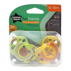 TOMMEE TIPPEE FUN FRIENDS PACIFIERS 6-18M 2 PCS Default Title - MamasJan Grocery Nonfood