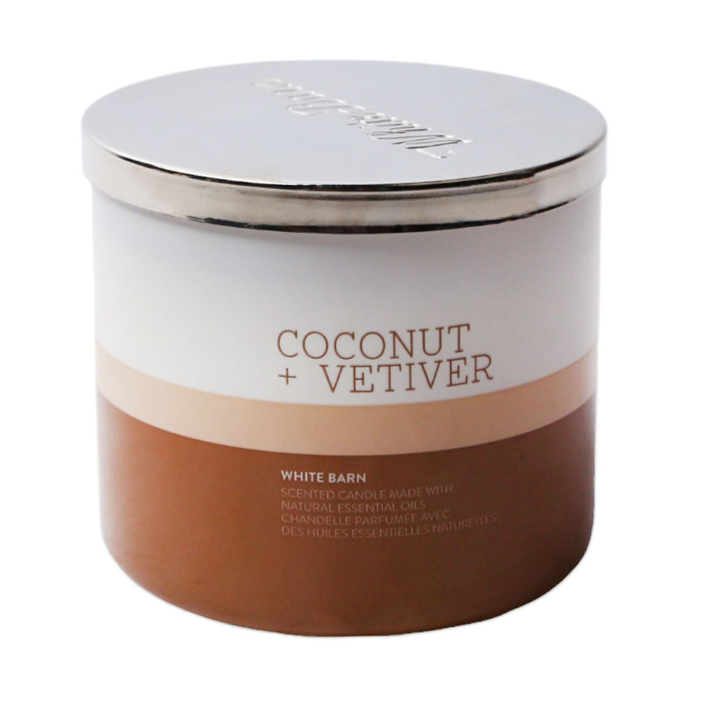 BBW COCONUT+VETIVER WHITE BARN SCENTED CANDLE 411G Default Title - MamasJan Makeup