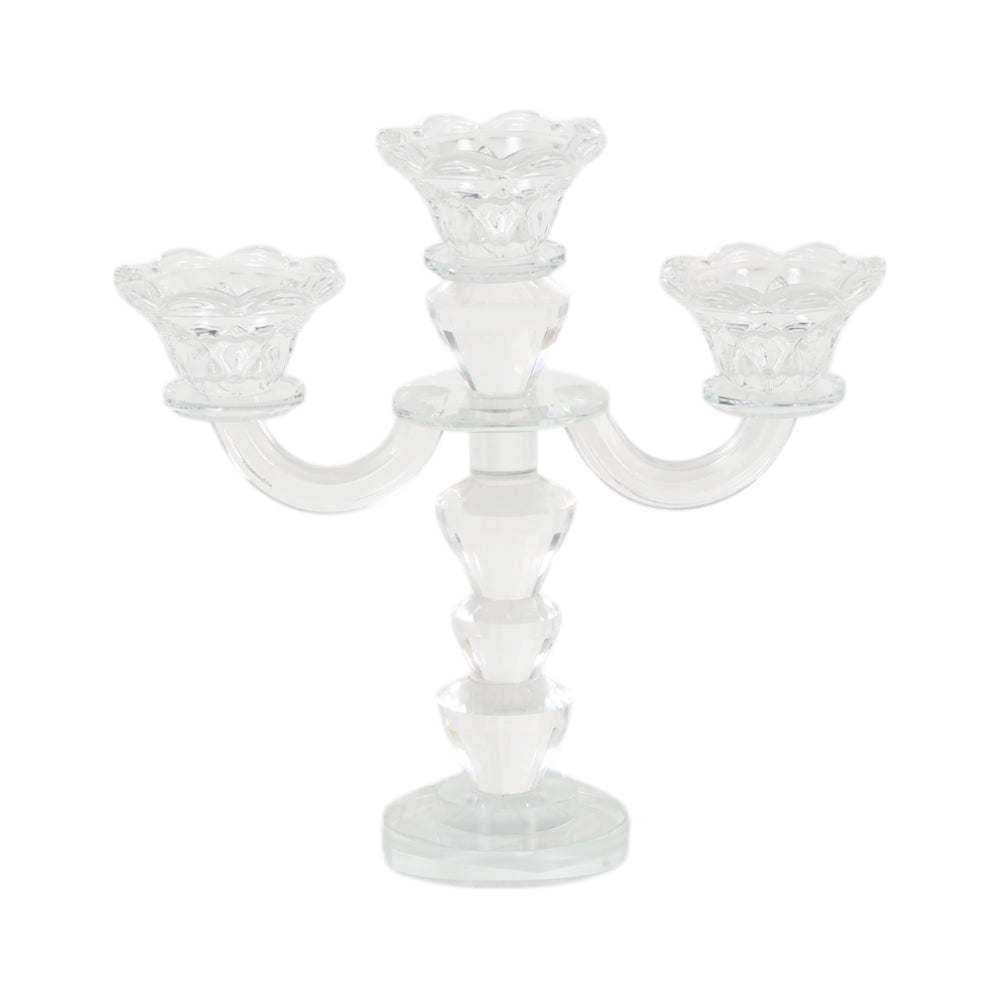 CANDLE STAND CRYSTAL IR H045-3 Default Title - MamasJan Decoration