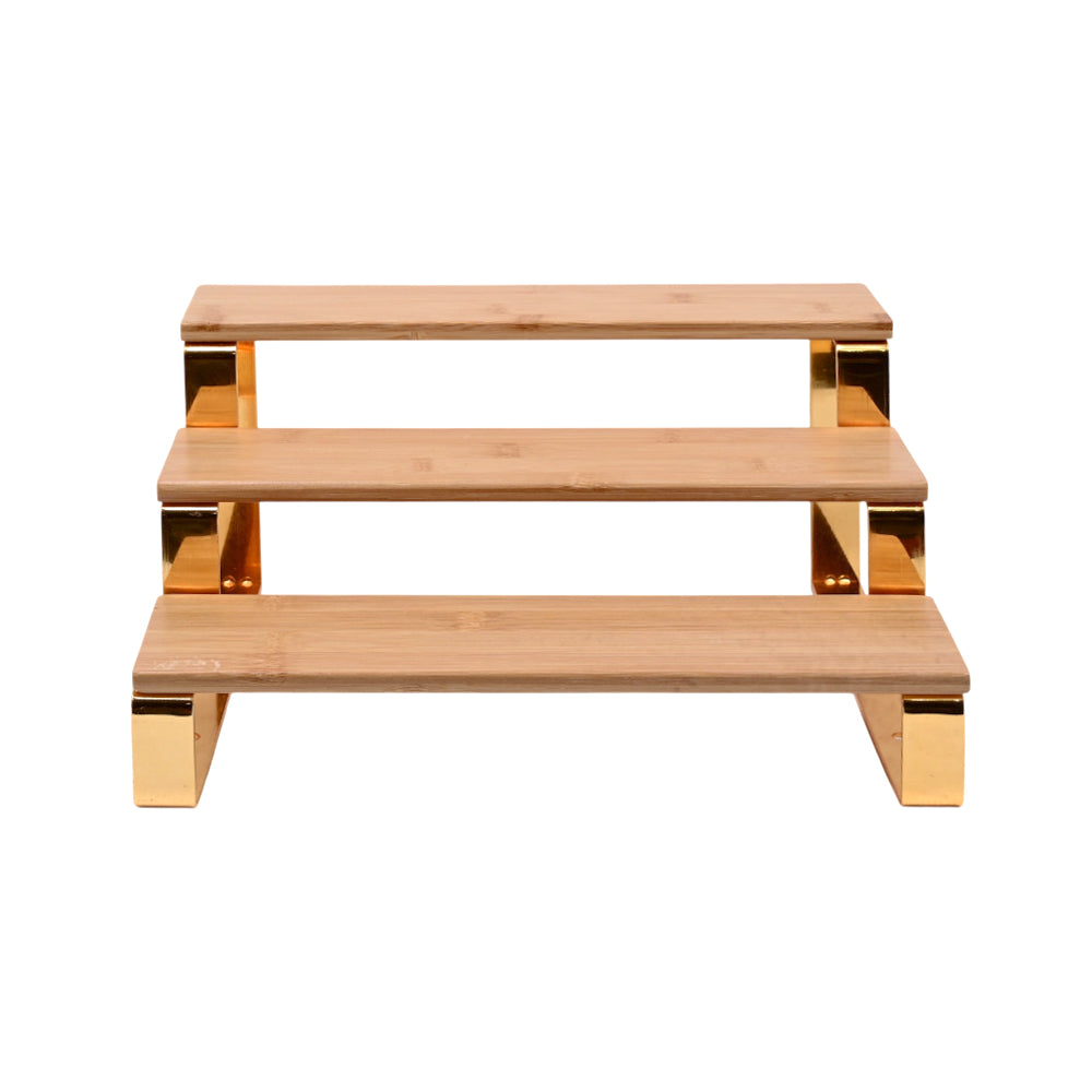 PASTRY STAND 3 TIER WOODEN BAM-11 Default Title - MamasJan Crockery